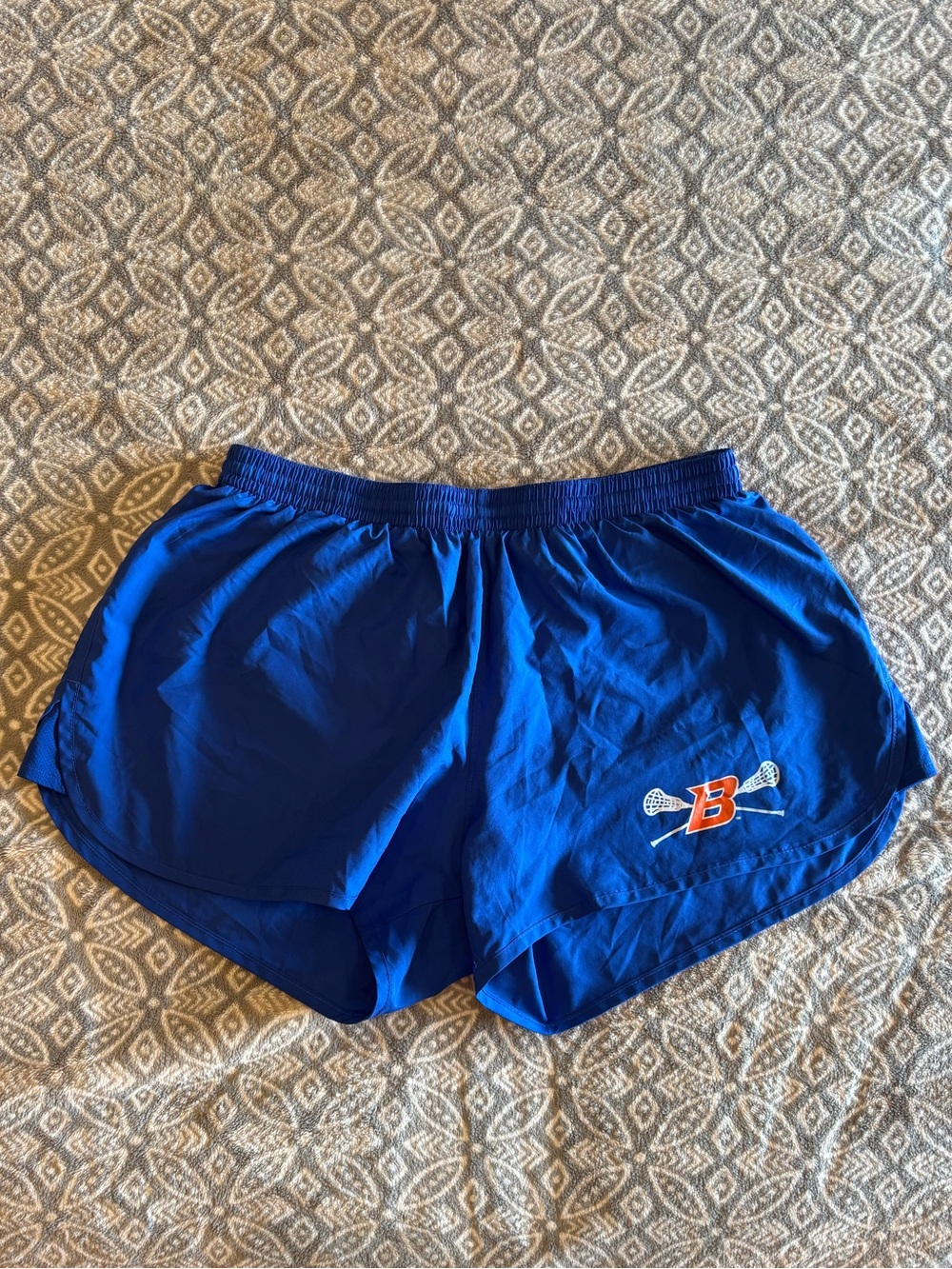 Boise State Blue Lacrosse Running Shorts XL Drawstring Interior Liner